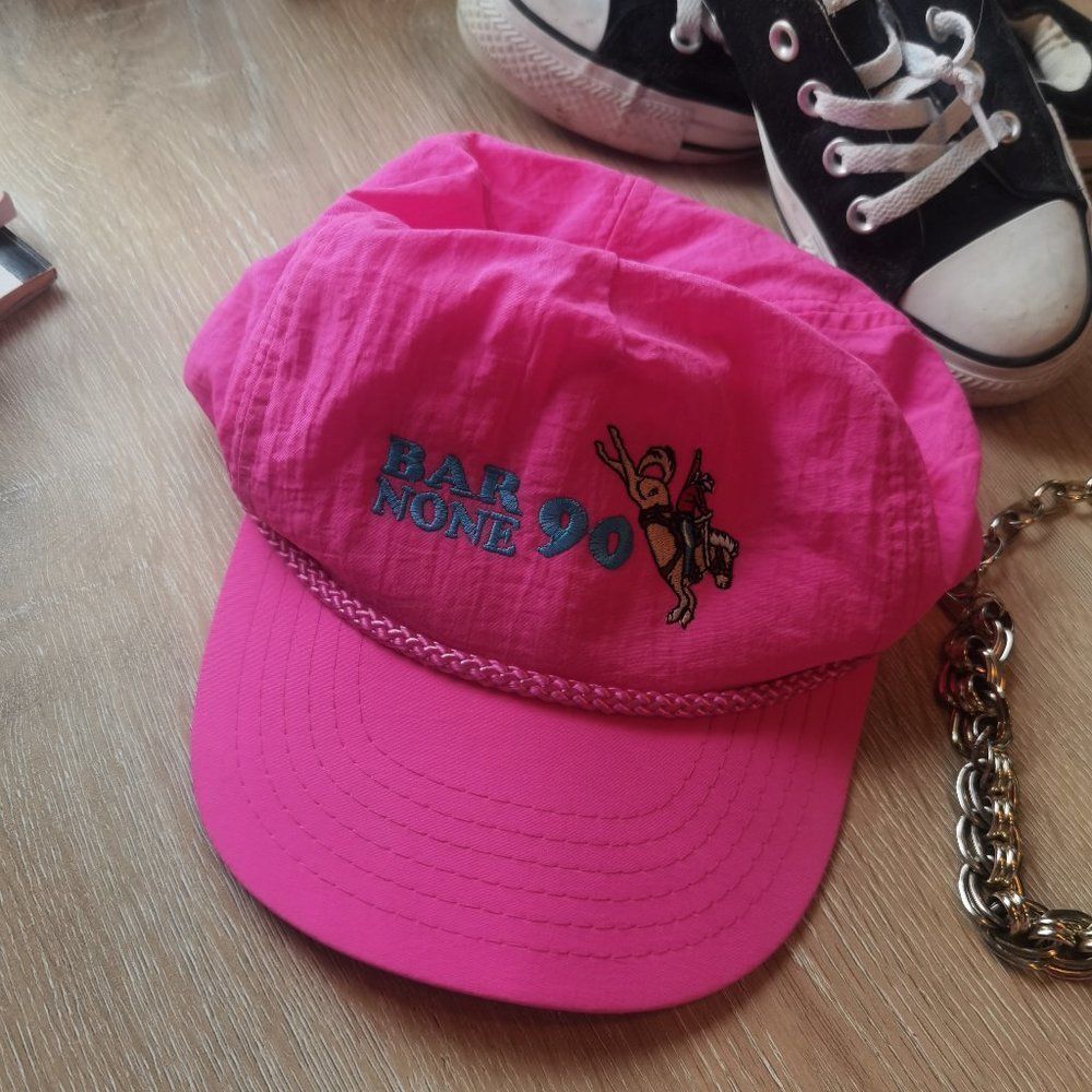 Vintage Vibrant Pink Embroidered Hat